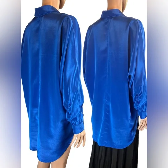 AnNa Clothing Tunic Long Sleeve Button Down, Blue |2X - Picture 15 of 16